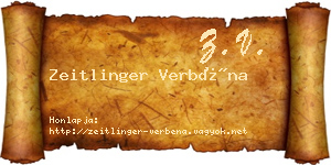 Zeitlinger Verbéna névjegykártya